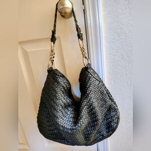 Donald J Pliner Woven Leather Shoulder Bag